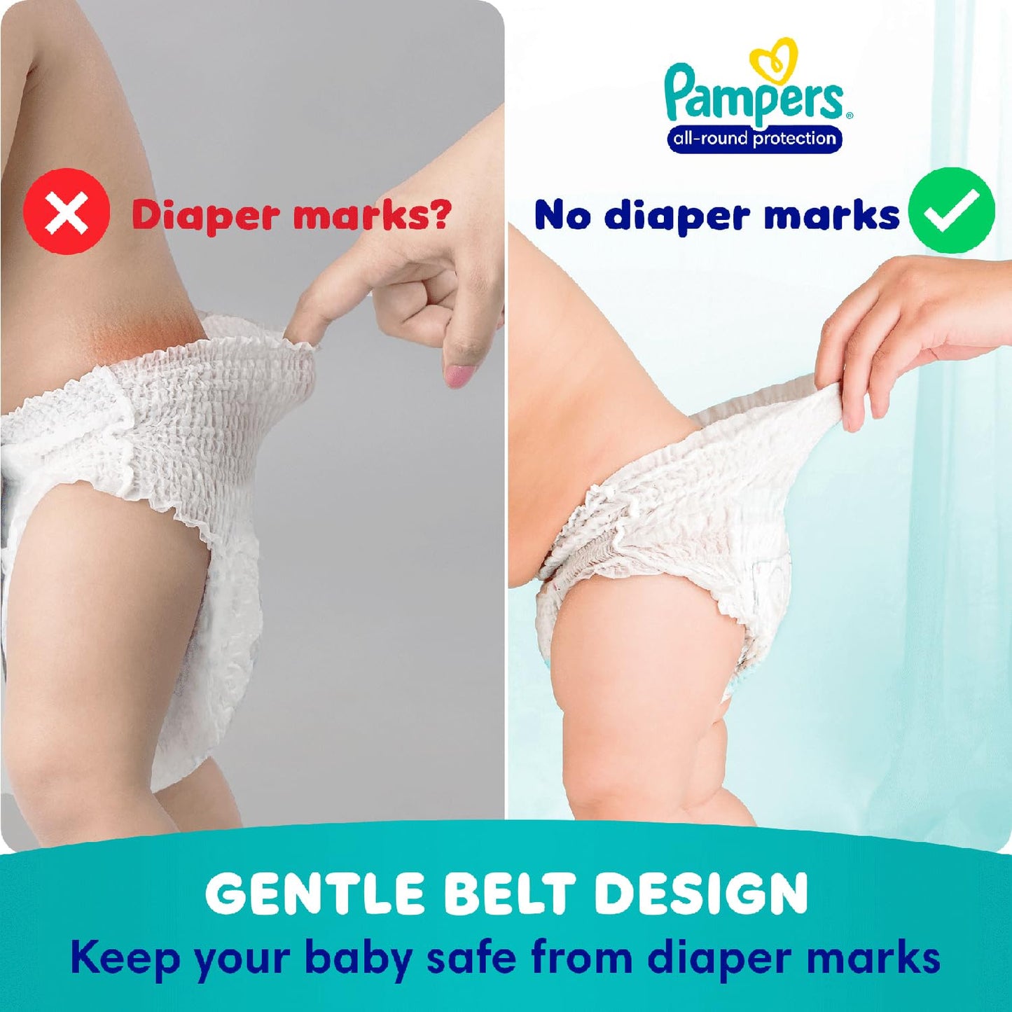 Pampers All Round Protection Pants Style Baby Diapers, Extra Large size (XL) 56 Count, 12-17kg, Anti-rash blanket, 360 degree Lotion with Aloe Vera