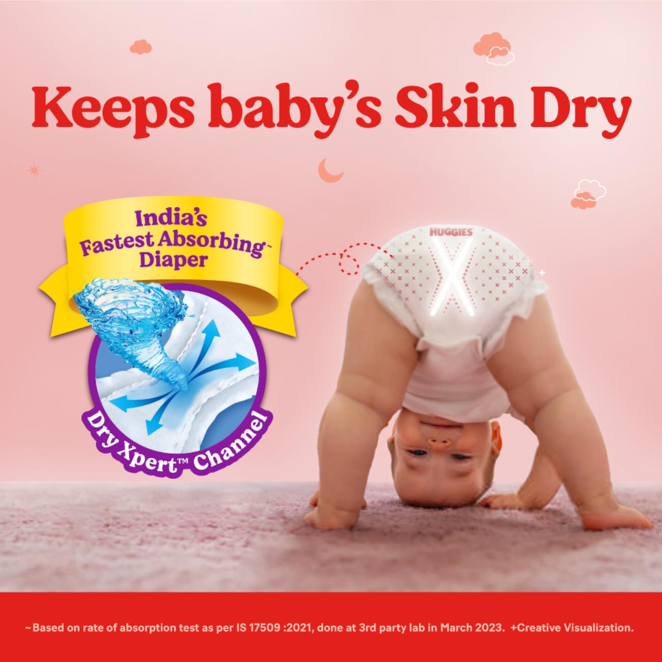 Huggies Complete Comfort Wonder Pants | Pant Style Baby Diapers XXL Size, 96 Count | India's Fastest Absorbing Diaper, Patented Dry Xpert Channel, Ideal for 15 to 25 Kgs