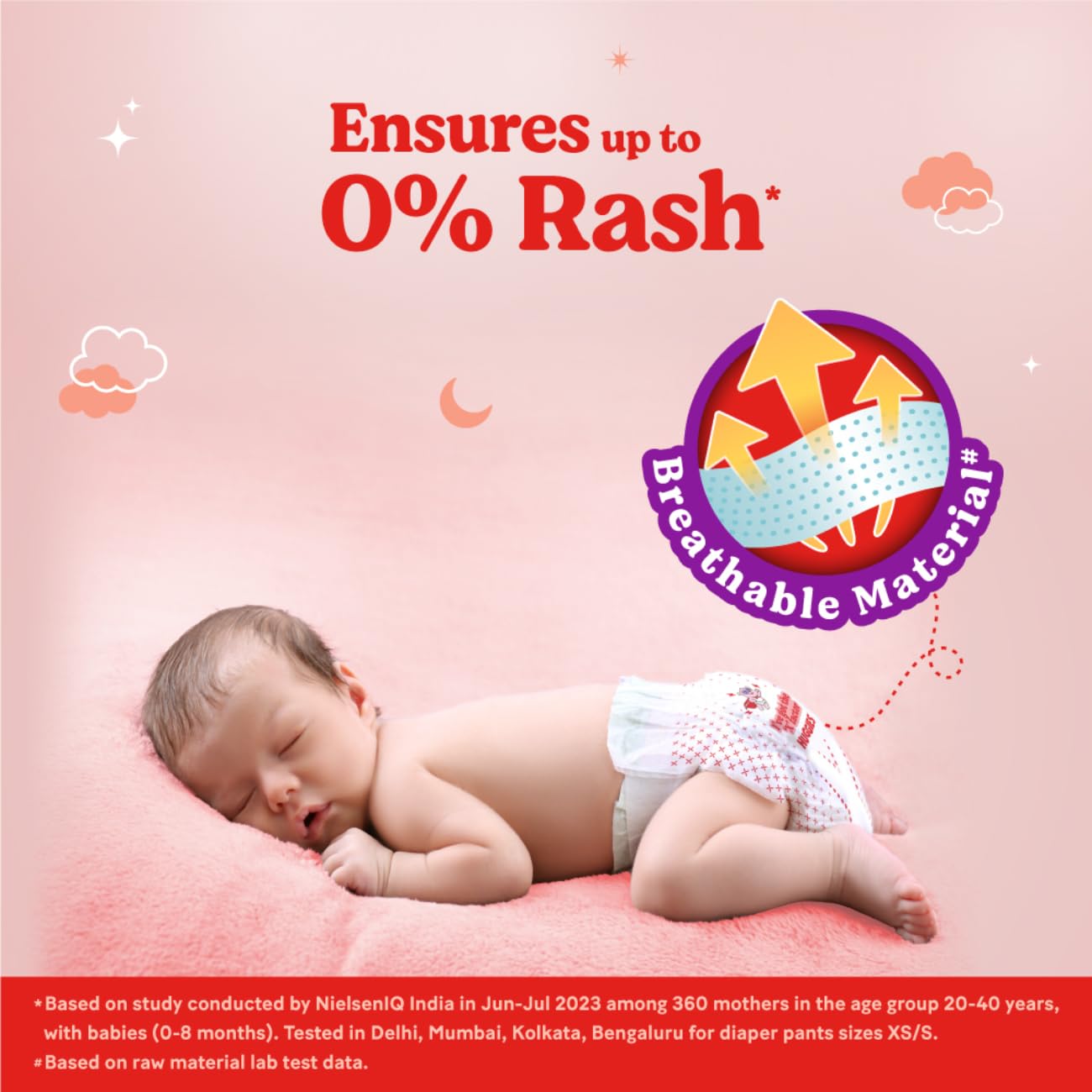 Huggies Complete Comfort Wonder Pants | Pant Style Baby Diapers XXL Size, 96 Count | India's Fastest Absorbing Diaper, Patented Dry Xpert Channel, Ideal for 15 to 25 Kgs