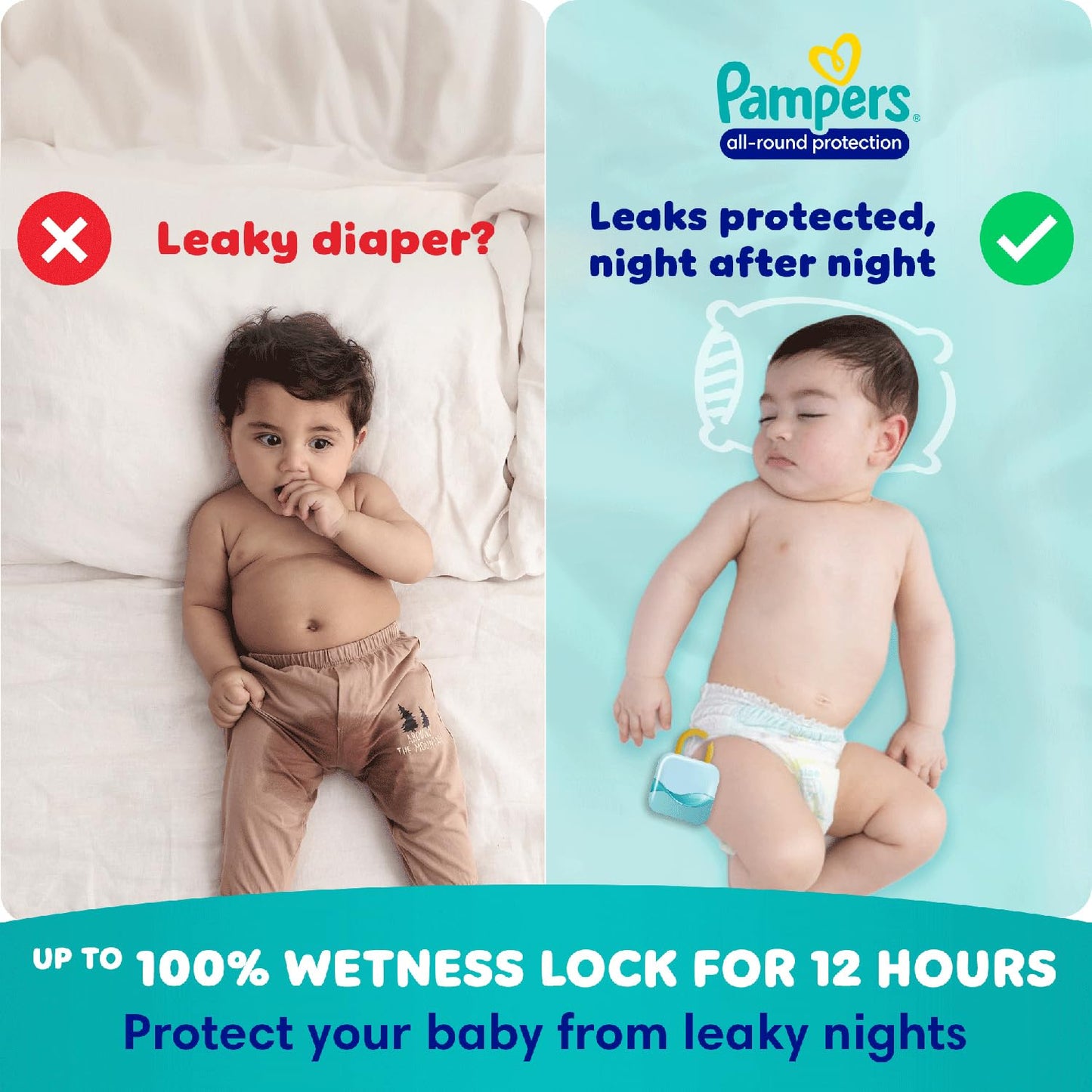 Pampers All Round Protection Pants Style Baby Diapers, Extra Large size (XL) 56 Count, 12-17kg, Anti-rash blanket, 360 degree Lotion with Aloe Vera